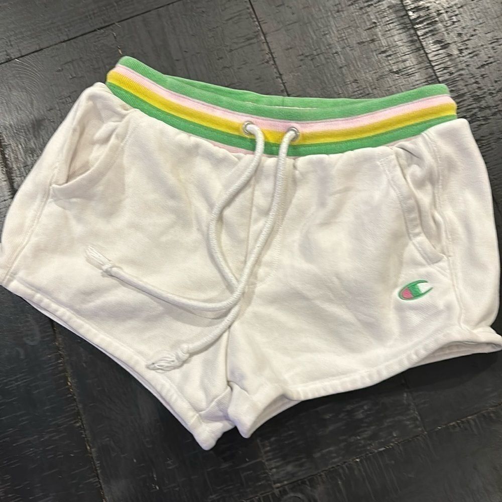 Champion Reverse Weave Watermelon Strawberry Striped Athletic Shorts Small